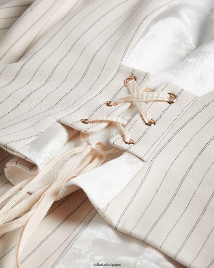 être Ted Baker femmes kllaraj gilet ajusté à col en V crème FR8J42374 vêtements