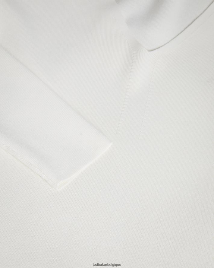 être Ted Baker femmes Cileste - Haut en maille coupe slim à col en V Ivoire FR8J42355 vêtements