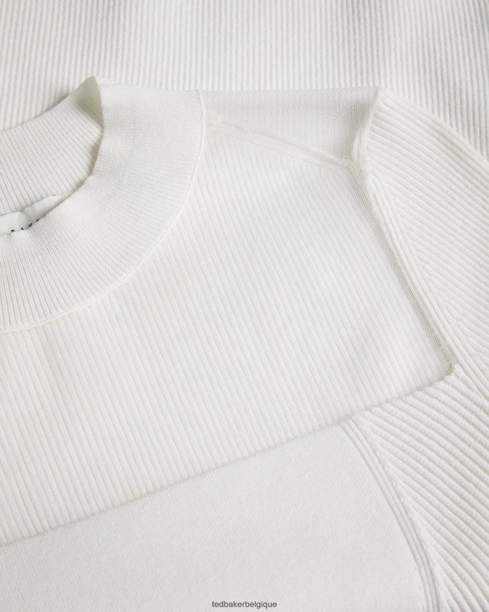 être Ted Baker femmes daviner - haut en maille ajusté blanc FR8J42281 vêtements