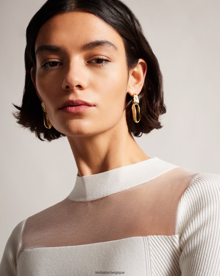 être Ted Baker femmes daviner - haut en maille ajusté blanc FR8J42281 vêtements