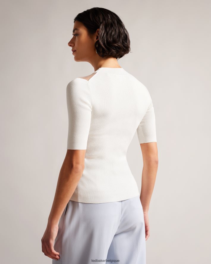 être Ted Baker femmes daviner - haut en maille ajusté blanc FR8J42281 vêtements