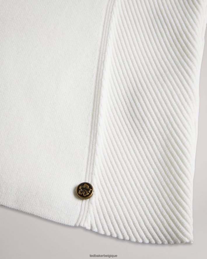 être Ted Baker femmes daviner - haut en maille ajusté blanc FR8J42281 vêtements