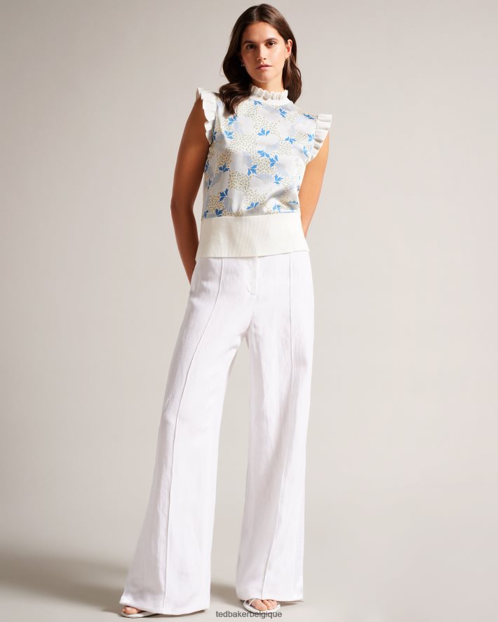 être Ted Baker femmes luseea - haut en maille tissé sur le devant bleu ciel FR8J42139 vêtements