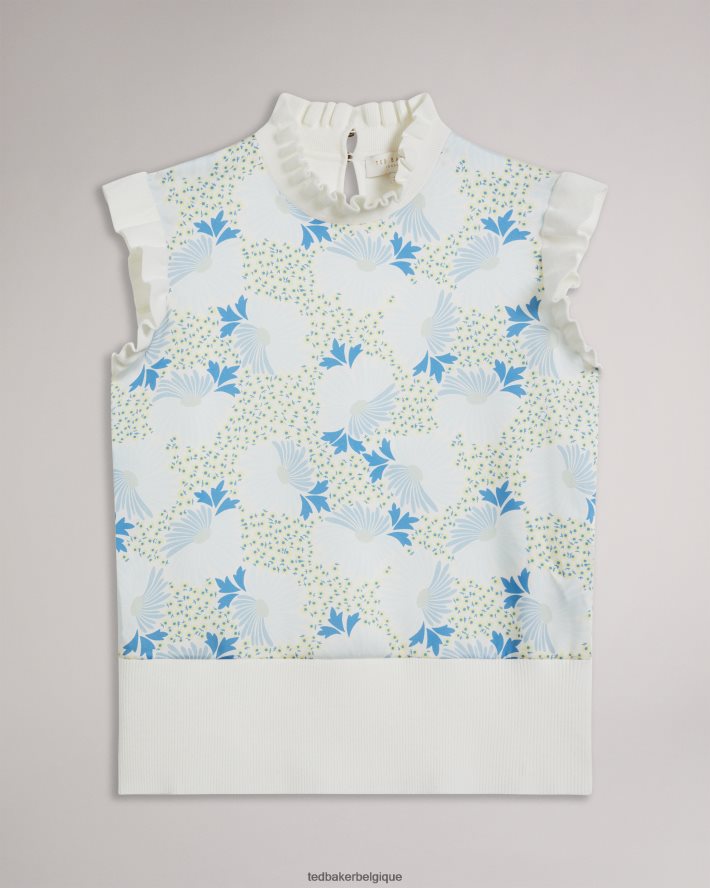 être Ted Baker femmes luseea - haut en maille tissé sur le devant bleu ciel FR8J42139 vêtements