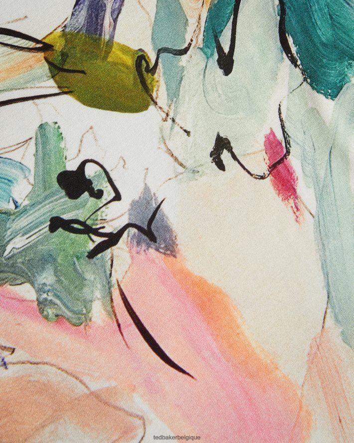 être Ted Baker femmes Elehna Magnolia - T-shirt imprimé artistique blanc FR8J42302 vêtements