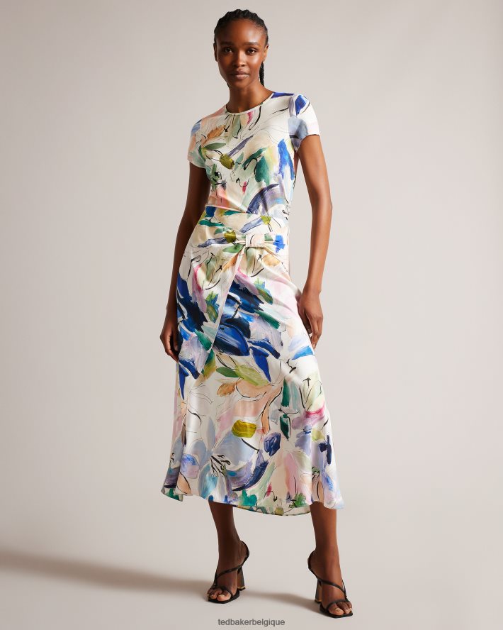 être Ted Baker femmes Elehna Magnolia - T-shirt imprimé artistique blanc FR8J42302 vêtements