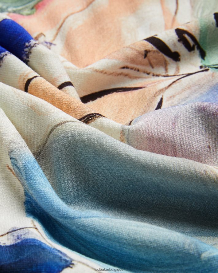 être Ted Baker femmes Elehna Magnolia - T-shirt imprimé artistique blanc FR8J42302 vêtements