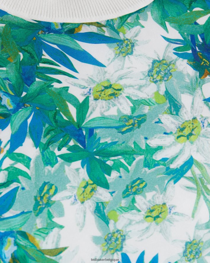 être Ted Baker femmes behlla - gilet pull tissé sur le devant blanc FR8J42128 vêtements