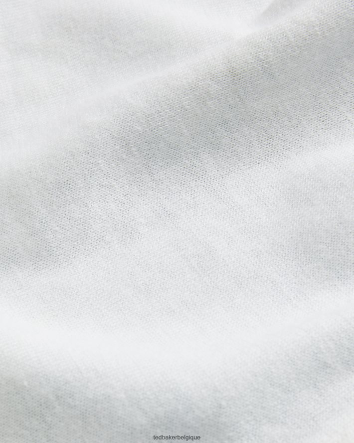 être Ted Baker femmes behlla - gilet pull tissé sur le devant blanc FR8J42128 vêtements