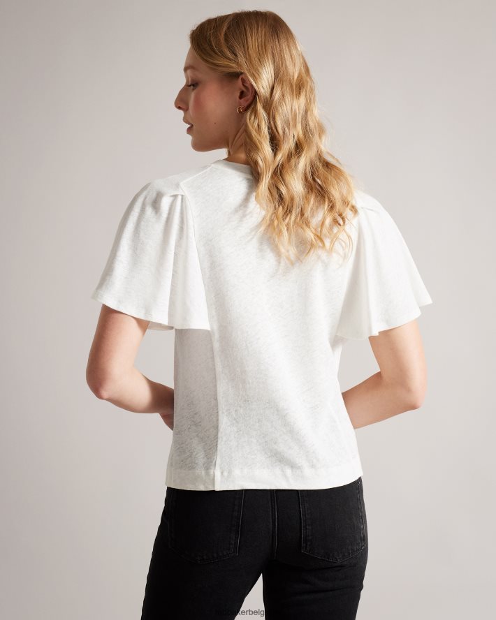 être Ted Baker femmes hallenn - t-shirt à manches volantées blanc FR8J42471 vêtements