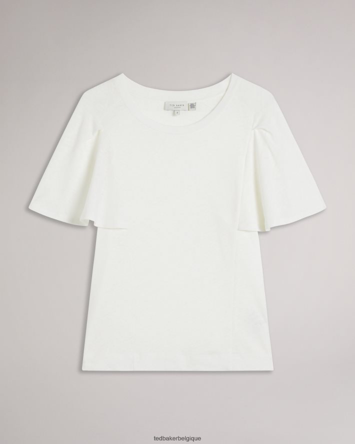 être Ted Baker femmes hallenn - t-shirt à manches volantées blanc FR8J42471 vêtements