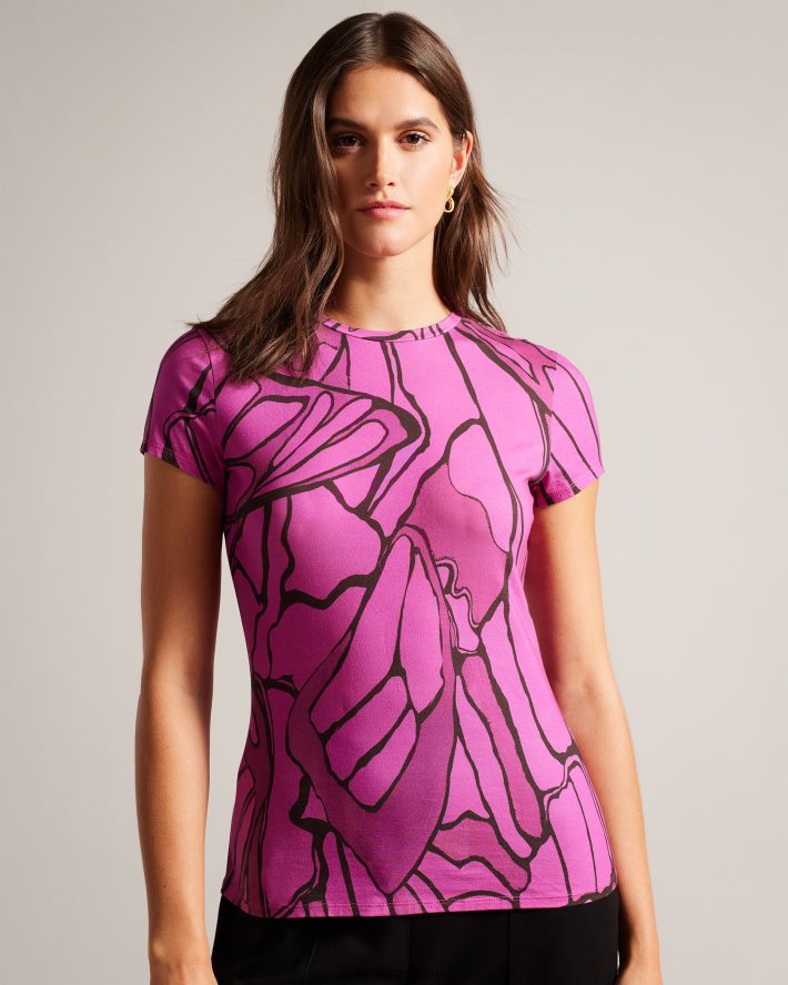 être Ted Baker femmes t-shirt ajusté kcarlia rose pétant FR8J42100 vêtements