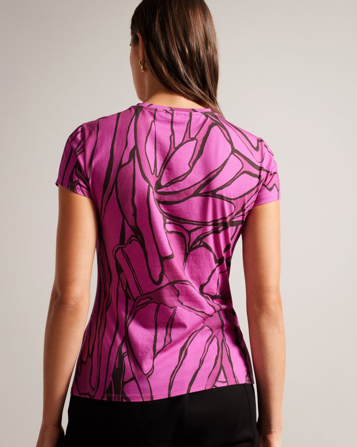 être Ted Baker femmes t-shirt ajusté kcarlia rose pétant FR8J42100 vêtements