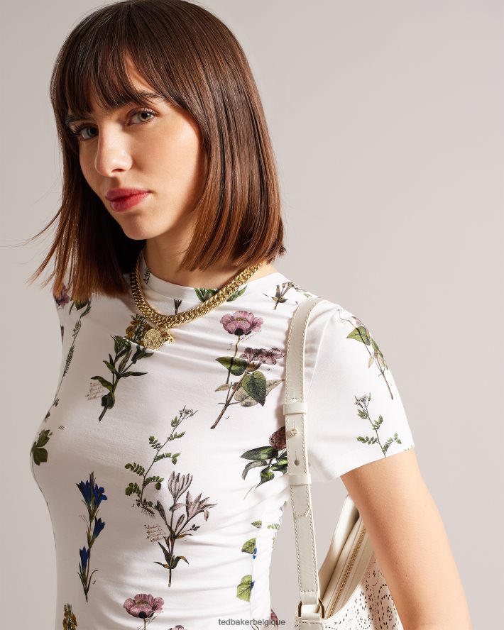 être Ted Baker femmes t-shirt à imprimé bouquet botanique rasmean blanc FR8J42397 vêtements