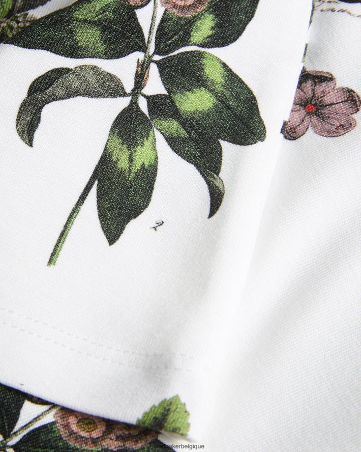 être Ted Baker femmes t-shirt à imprimé bouquet botanique rasmean blanc FR8J42397 vêtements