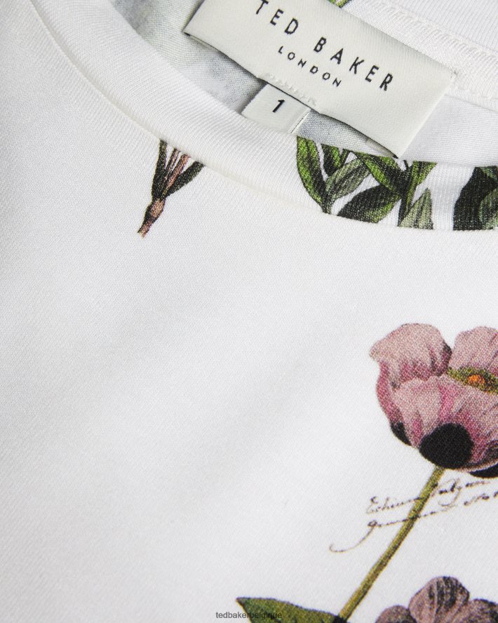 être Ted Baker femmes t-shirt à imprimé bouquet botanique rasmean blanc FR8J42397 vêtements