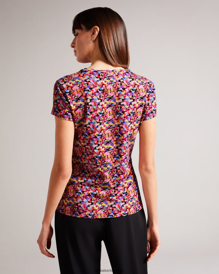 être Ted Baker femmes t-shirt à imprimé confettis Phebie noir FR8J42167 vêtements
