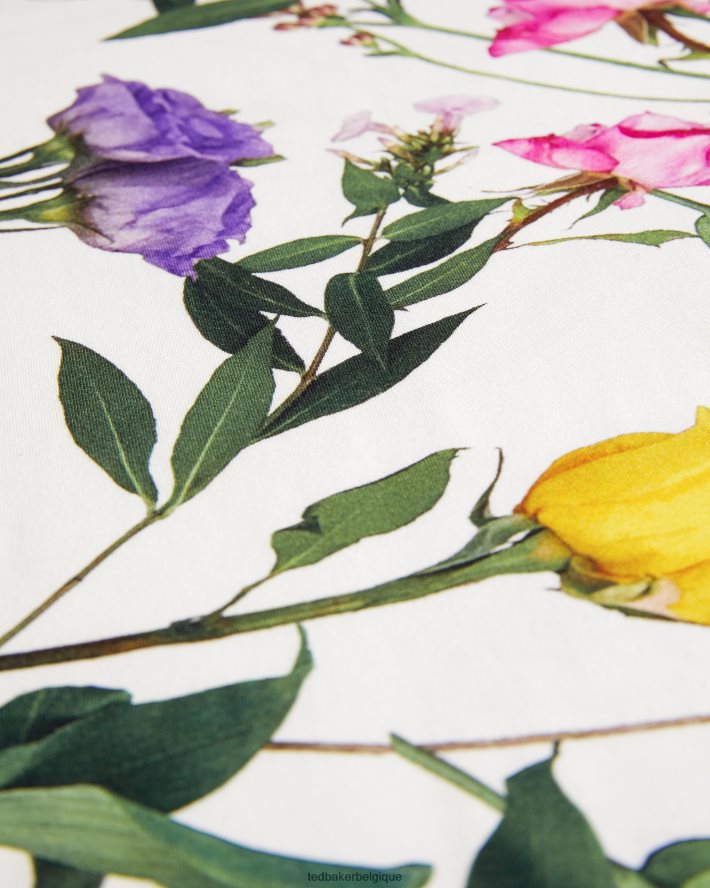 être Ted Baker femmes vikina - t-shirt ajusté avec col torsadé blanc FR8J42259 vêtements