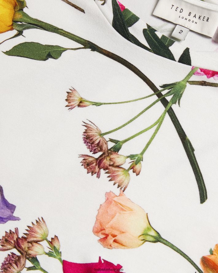 être Ted Baker femmes vikina - t-shirt ajusté avec col torsadé blanc FR8J42259 vêtements