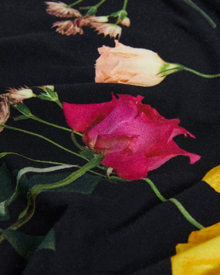 être Ted Baker femmes vikina - t-shirt ajusté avec col torsadé noir FR8J42376 vêtements