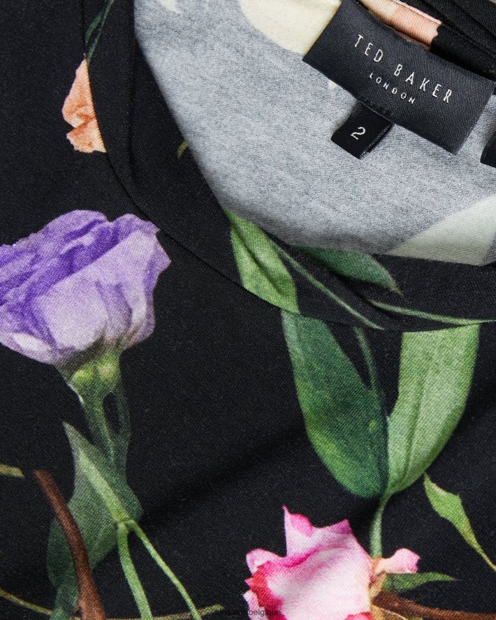 être Ted Baker femmes vikina - t-shirt ajusté avec col torsadé noir FR8J42376 vêtements