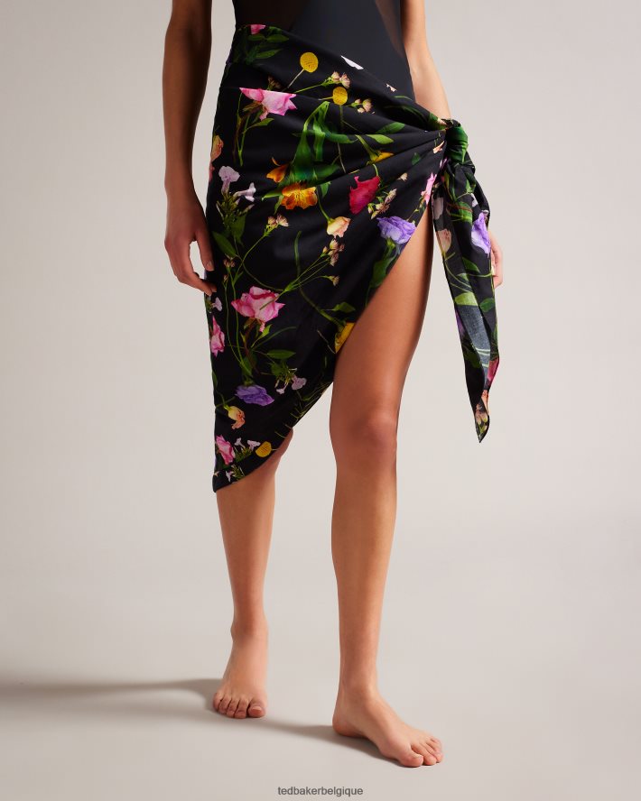 être Ted Baker femmes Wendyyy - Paréo de plage à imprimé floral noir FR8J42333 vêtements