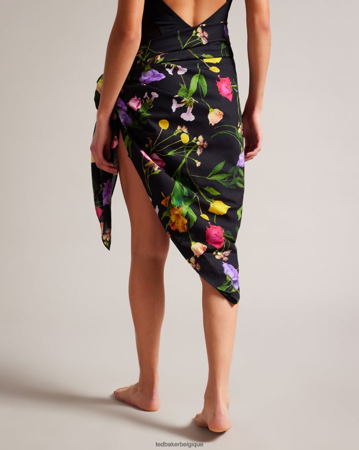 être Ted Baker femmes Wendyyy - Paréo de plage à imprimé floral noir FR8J42333 vêtements