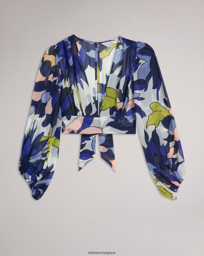 être Ted Baker femmes chrysan - haut de plage à col plongeant et fleurs naturel FR8J42442 vêtements