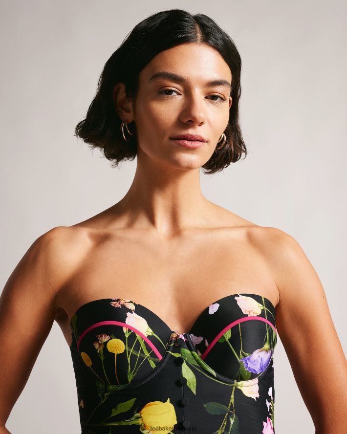 être Ted Baker femmes maillot de bain balconnet fleuri Saffiey noir FR8J42195 vêtements
