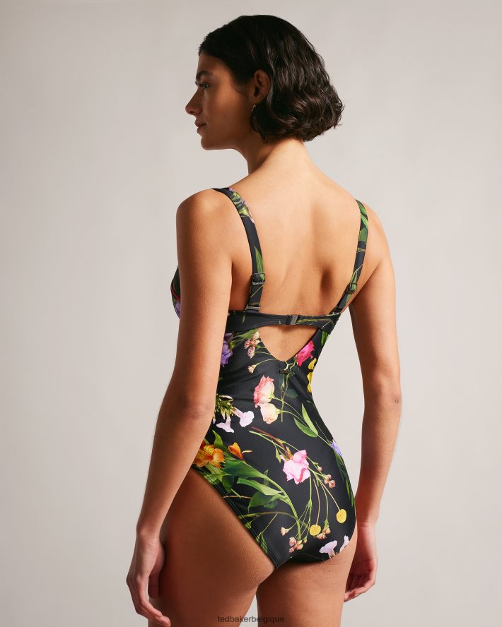 être Ted Baker femmes maillot de bain balconnet fleuri Saffiey noir FR8J42195 vêtements