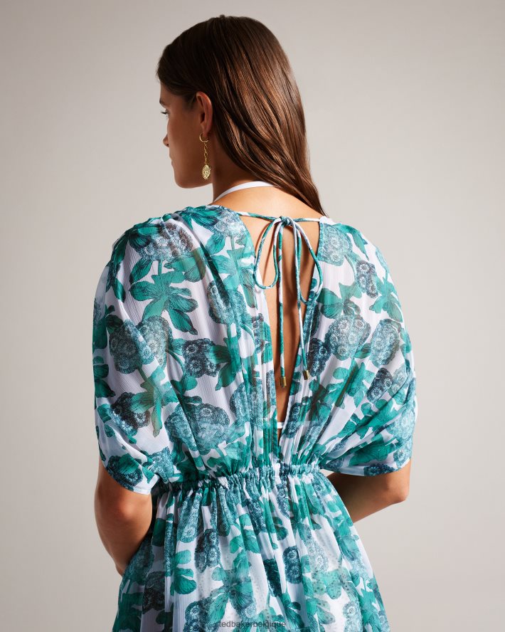 être Ted Baker femmes Luisah - Cache-maillot de plage maxi à fleurs blanc FR8J42466 vêtements