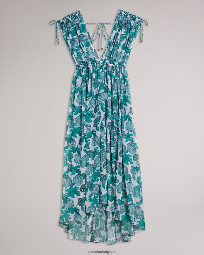 être Ted Baker femmes Luisah - Cache-maillot de plage maxi à fleurs blanc FR8J42466 vêtements