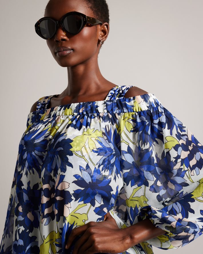 être Ted Baker femmes Rossey - Cache-maillot fleuri à épaules dénudées naturel FR8J42480 vêtements