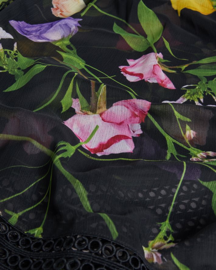 être Ted Baker femmes Zennie - cache-maillot avec détails en dentelle noir FR8J42272 vêtements