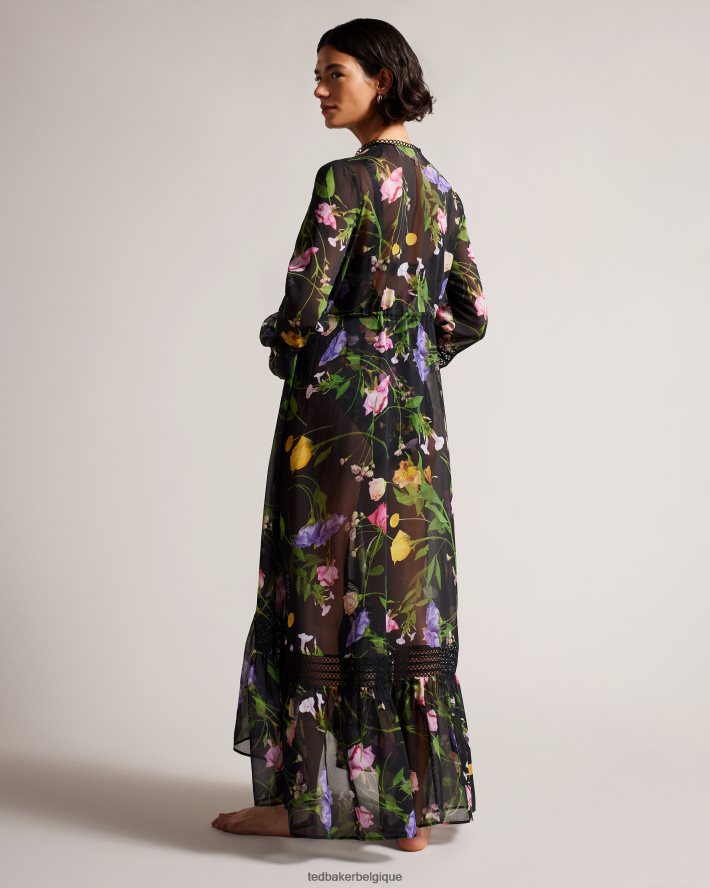 être Ted Baker femmes Zennie - cache-maillot avec détails en dentelle noir FR8J42272 vêtements