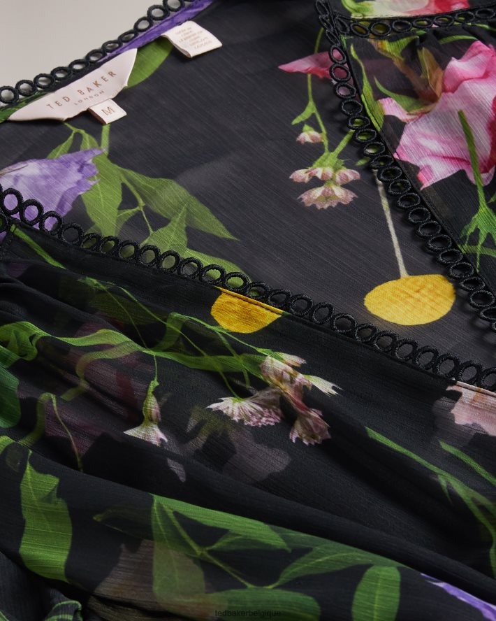 être Ted Baker femmes Zennie - cache-maillot avec détails en dentelle noir FR8J42272 vêtements