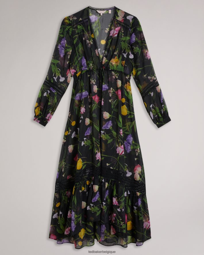 être Ted Baker femmes Zennie - cache-maillot avec détails en dentelle noir FR8J42272 vêtements