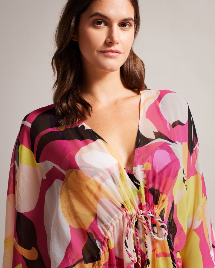 être Ted Baker femmes lucenaa maxi dissimulation abstraite nu clair FR8J42362 vêtements