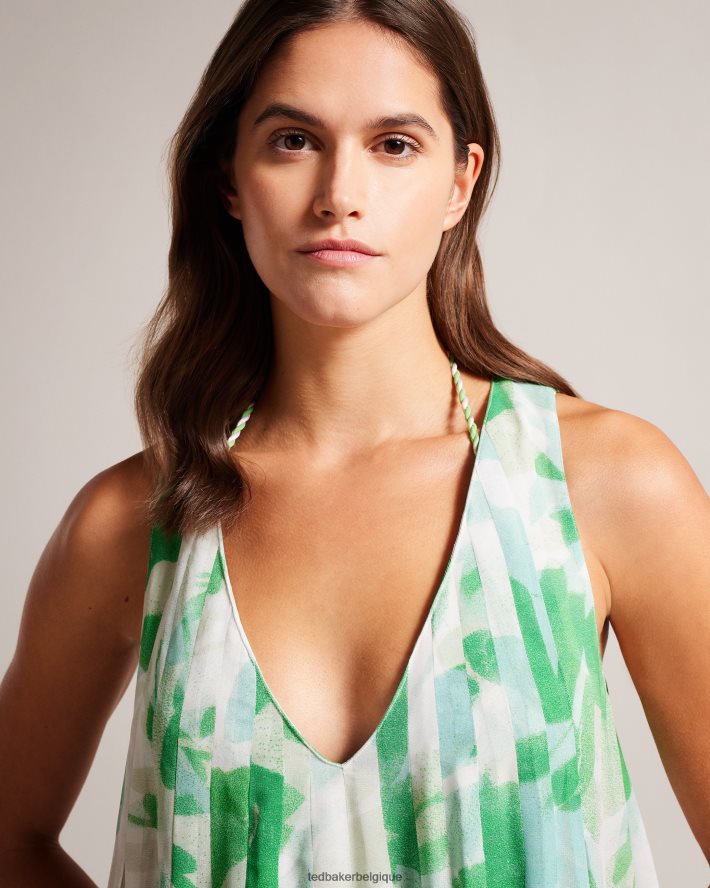 être Ted Baker femmes milasan - maxi cache-maillot à imprimé abstrait vert FR8J4227 vêtements