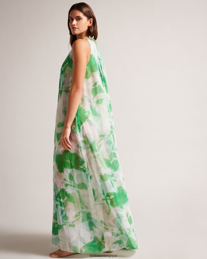 être Ted Baker femmes milasan - maxi cache-maillot à imprimé abstrait vert FR8J4227 vêtements