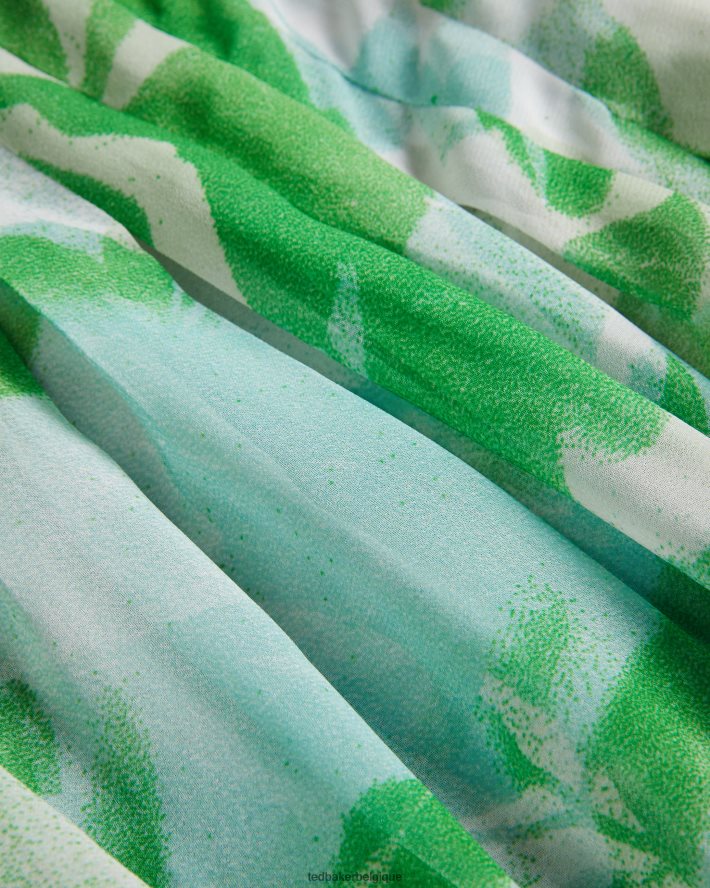 être Ted Baker femmes milasan - maxi cache-maillot à imprimé abstrait vert FR8J4227 vêtements