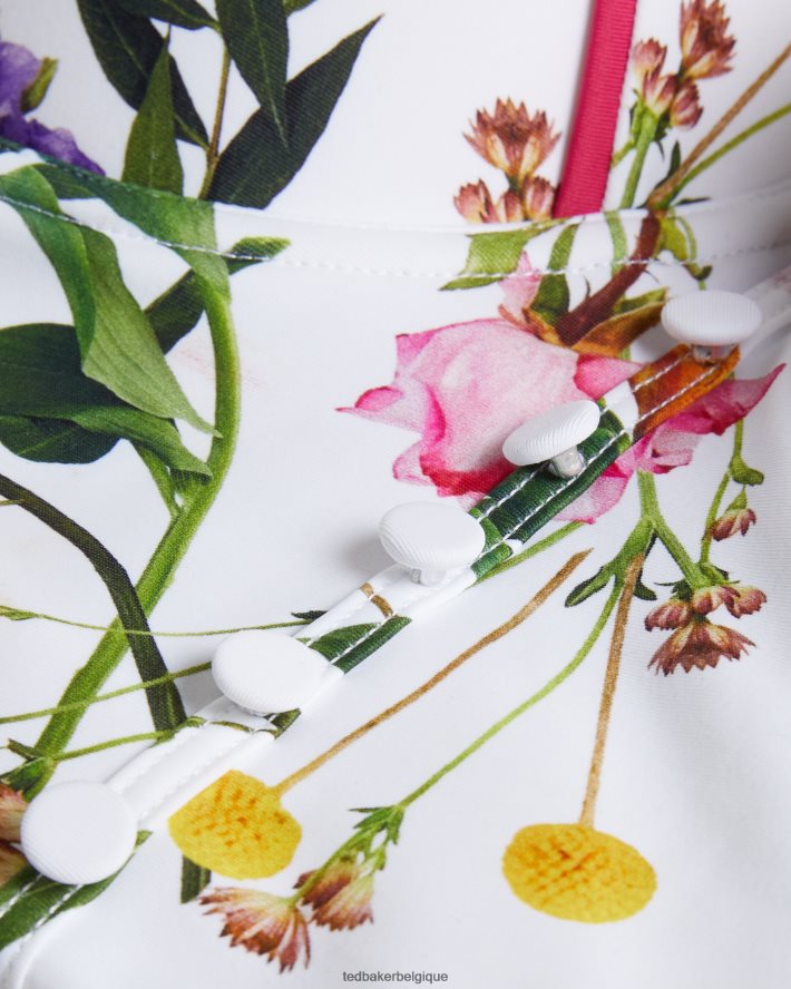 être Ted Baker femmes Royella - Haut de bikini long à fleurs blanc FR8J42226 vêtements