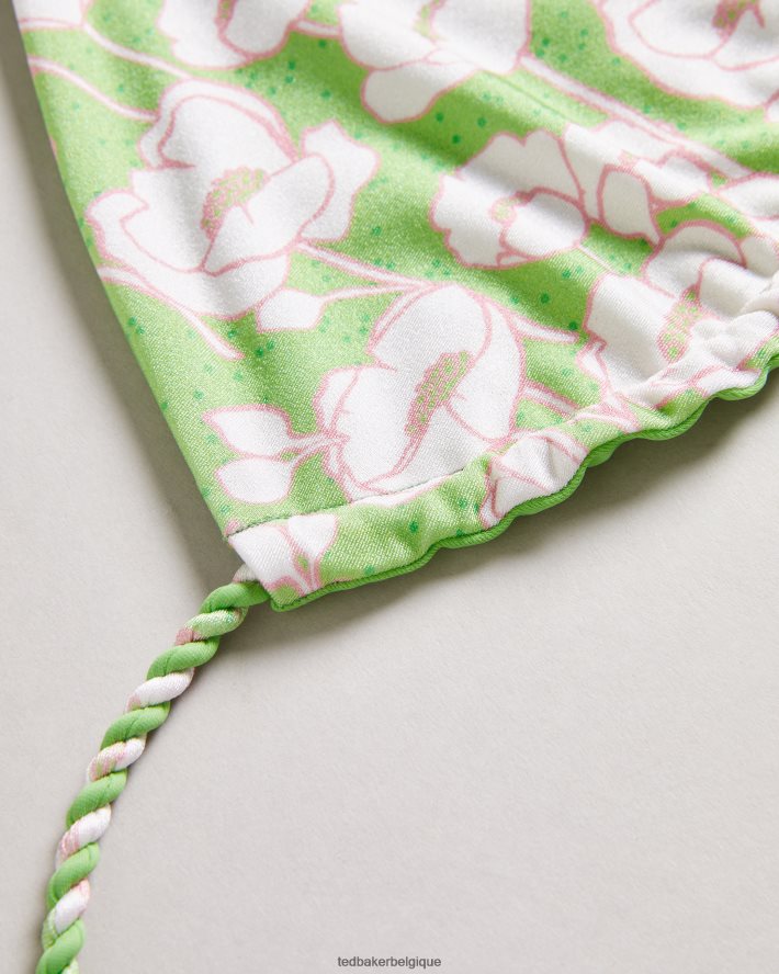 être Ted Baker femmes haut de bikini réversible à imprimé coquelicots raela vert FR8J42416 vêtements
