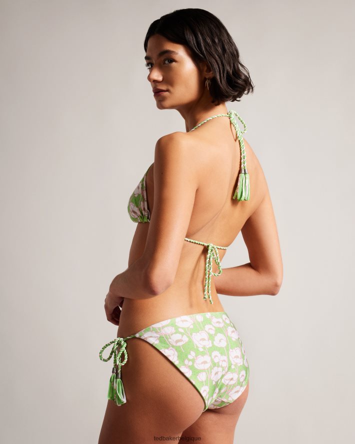 être Ted Baker femmes haut de bikini réversible à imprimé coquelicots raela vert FR8J42416 vêtements