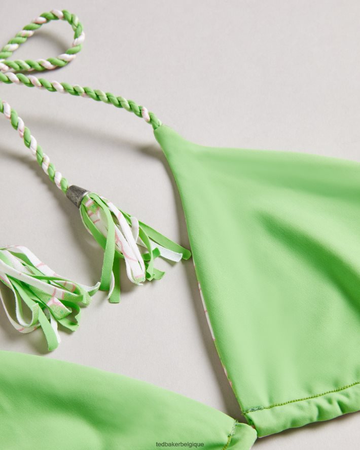 être Ted Baker femmes haut de bikini réversible à imprimé coquelicots raela vert FR8J42416 vêtements