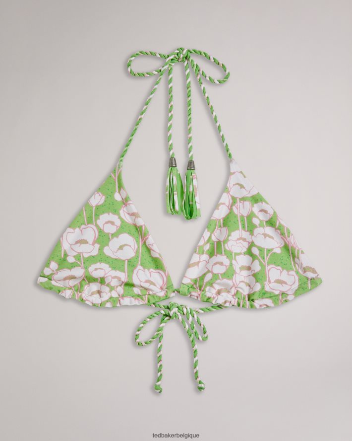 être Ted Baker femmes haut de bikini réversible à imprimé coquelicots raela vert FR8J42416 vêtements