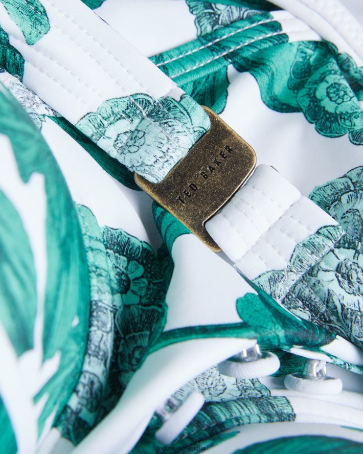 être Ted Baker femmes nayome - haut de bikini long à coupe fleurie vert FR8J42445 vêtements