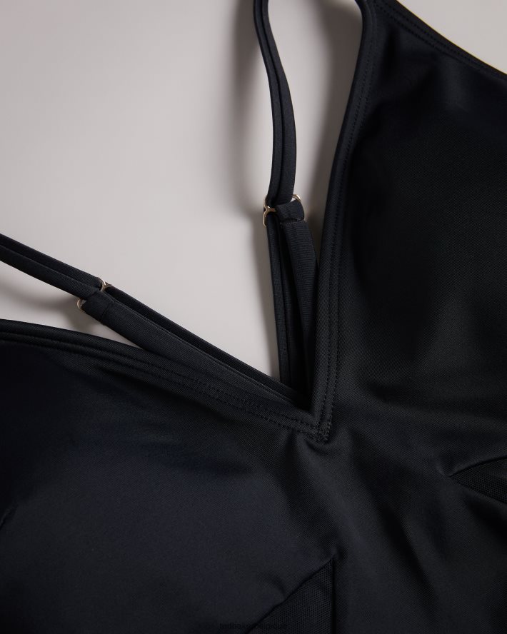 être Ted Baker femmes Maabel - Maillot de bain à bretelles avec empiècements en mesh noir FR8J42274 vêtements