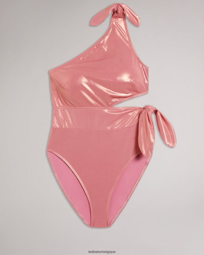 être Ted Baker femmes maillot de bain asymétrique à découpe pipia corail FR8J42424 vêtements