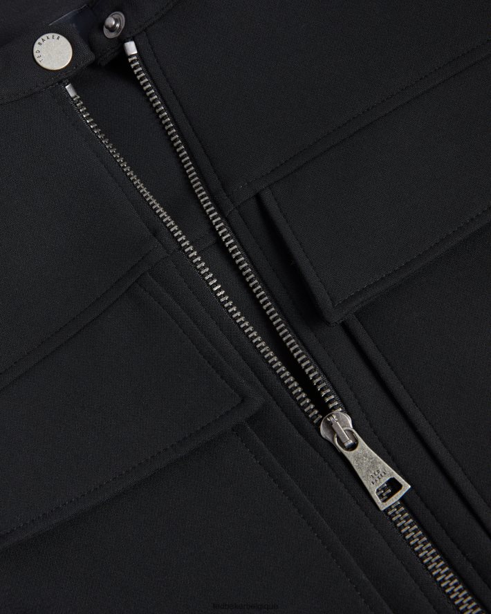 être Ted Baker femmes Hattei - Robe chemise ceinturée avec détails utilitaires noir FR8J4258 vêtements